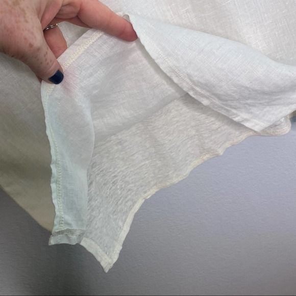 Linen Knit Blend Beige Top Medium - Picture 6 of 10